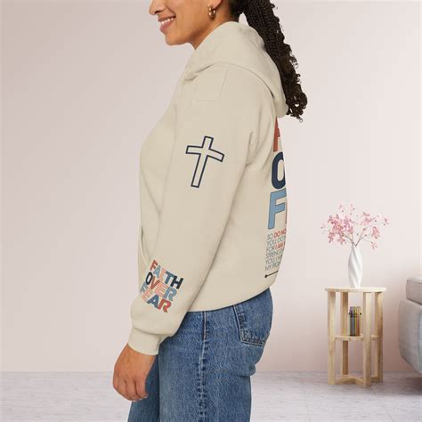 Faith Over Fear Hoodie - Isaiah 41:10 Bible Verse Christian Hoodie ...