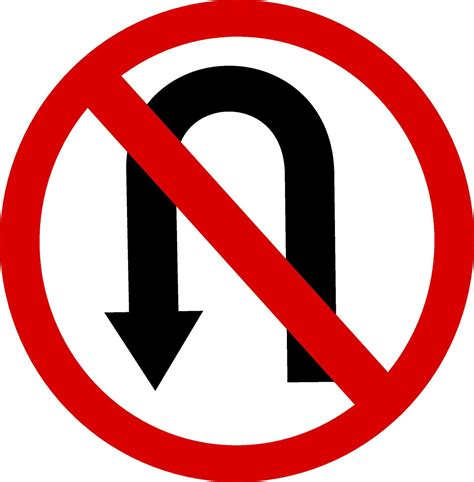 Warning traffic sign no U-TURN. Replaceable vector design. 26704069 ...