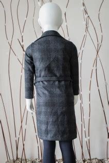 Kids Clothing - Checkered Overcoat with Sash | Olesia