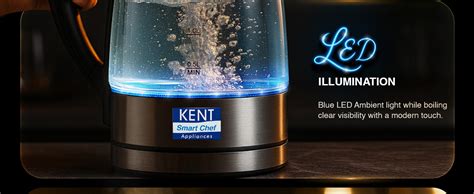Buy KENT Elegant Electric Glass Kettle, 1.8L, Stainless Steel Heating ...