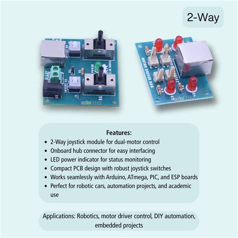 Joystick Module with Motor Driver Hub – 2-Way & 4-Way Robotics Controller
