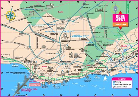 Kobe West tourist map - Ontheworldmap.com