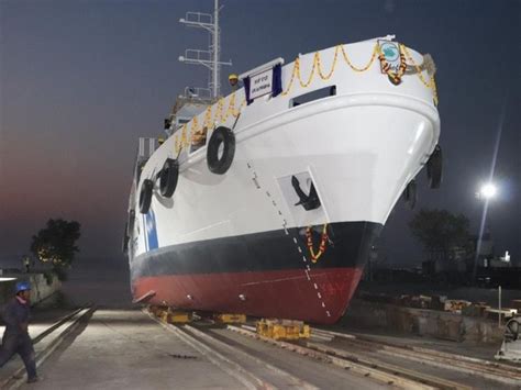 Indian Coast Guard launches auxiliary barge Urja Prabha in Gujarat's ...