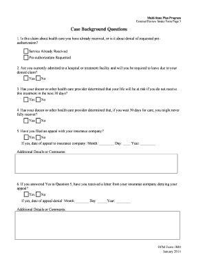 Fillable Online opm External Review Intake Form (PDF file) Fax Email ...