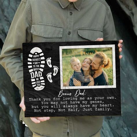 Fathers Day Bonus Dad Gift, Personalized Bonus Dad Canvas, Fathers Day ...