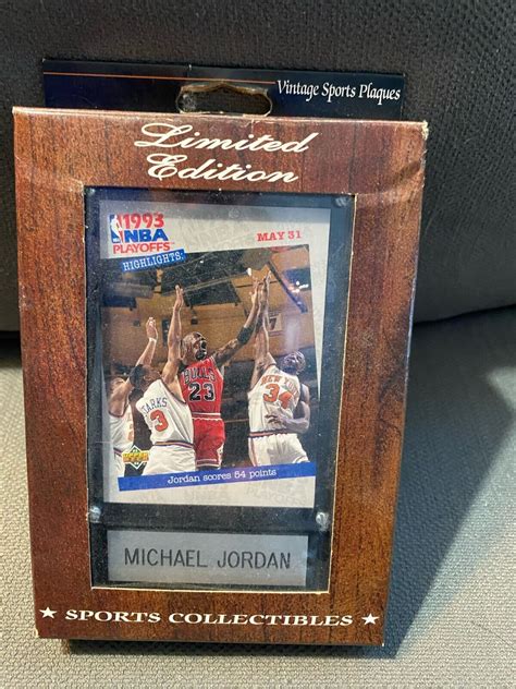 Vintage Sports Plaques Michael Jordan 93 playoffs Basketball Card ...