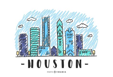 Skyline Houston Illustration Vector Download
