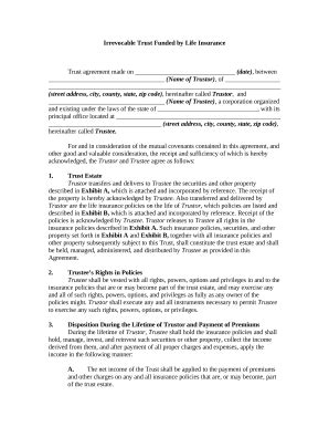 Irrevocable Trust Funded by Life Insurance - Fill Out, Sign & Share ...