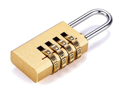 VOLO 4 Digit Brass Re-Settable Combination Padlock/Password Lock ...
