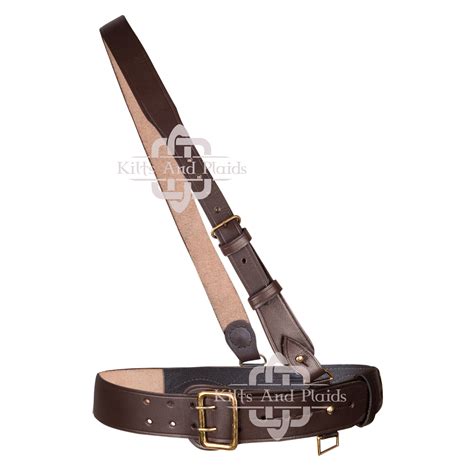 Sam Browne Leather Belt With Shoulder Strap Made to Order Real Leather ...