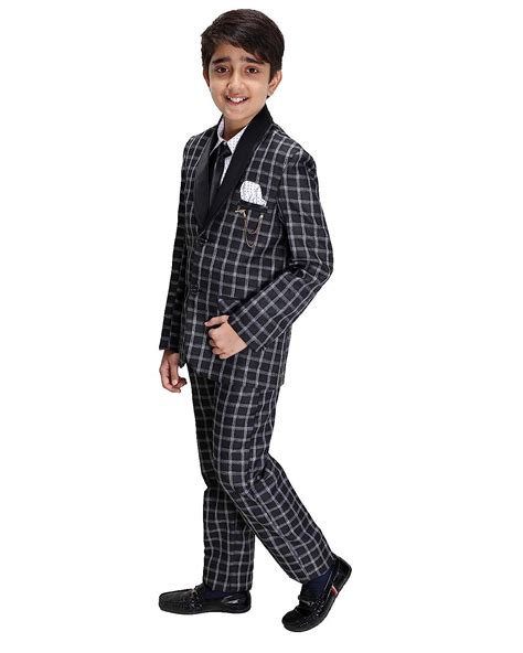 Buy FOURFOLDS 5 Piece Coat Suit with Shirt Pant Blazer Waistcoat & Tie ...