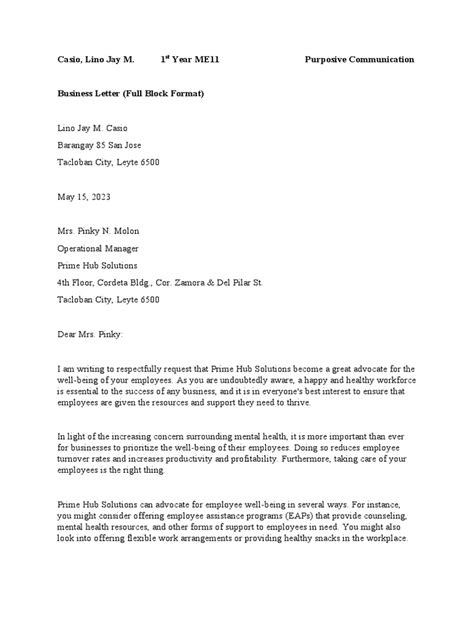 Business Letter Example PDF 的图像结果