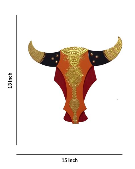 Decorative Bull Head Wall Hanging, 13 Inch x 15 Inch – Desihastkala