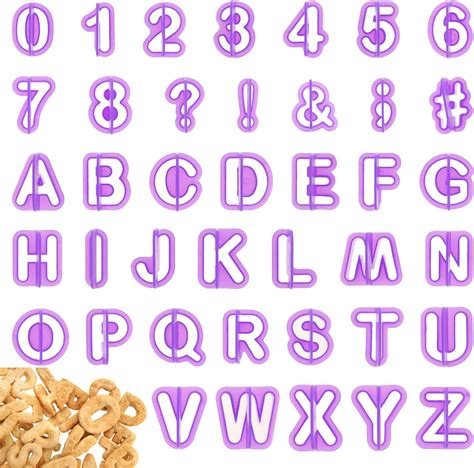 Amazon.com: 40 Piece Fondant Letter Cutters Set Purple Plastics Alphabet Cookie Cutters Mini Abc ...