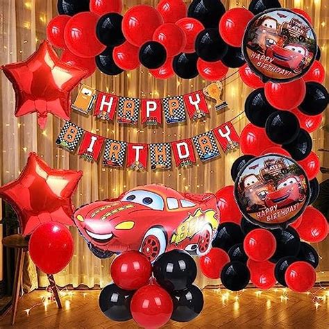 Party Propz McQueen Car Theme Birthday Decoration Combo 39Pcs for Boys ...