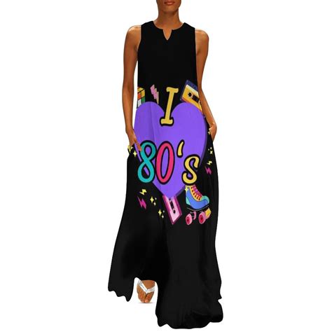 I love 80's Girl 1980s Fashion Theme Party Outfit Eighties Costume Long ...