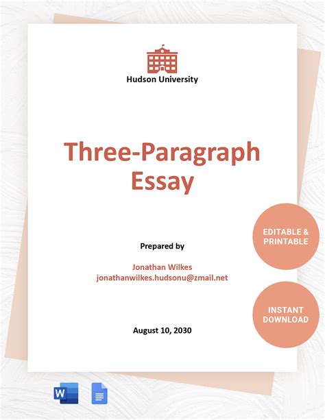 Three-Paragraph Essay Template in Word, Google Docs - Download ...