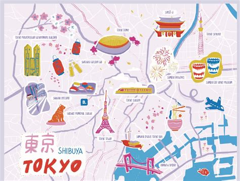 Tokyo map for Booking.com | Tokyo map, Illustrated map, Detailed map