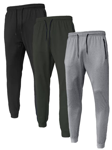 BUYJYA Men's Sweatpants Joggers, Elasticated Drawstring Design, Zipper ...