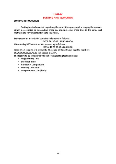 Sorting and searching - important - SORTING-INTRODUCTION UNIT-IV ...