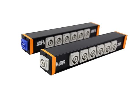 V-Show 6 Port Powercon Power Distribution Output Box, Black Stage Light ...