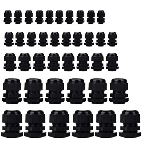 40 Pack Plastic Cable Glands Waterproof Joints,Wire Cable Grommet, PG7 ...