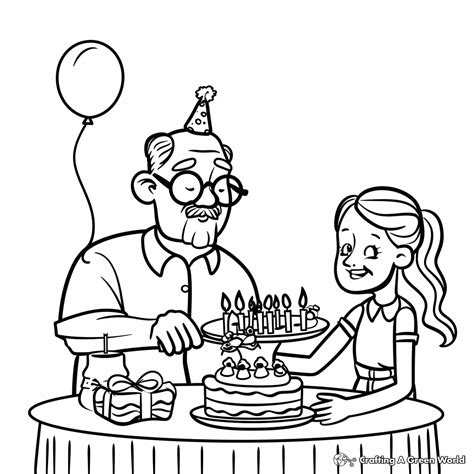 Happy Birthday Grandpa Coloring Page Free Printable