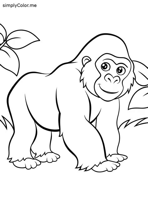 Gorilla coloring pages, bold and easy in 2025 | Abstract art painting ...