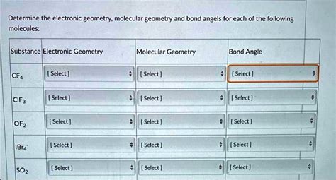 SOLVED: Text: Determine the electronic geometry, molecular geometry ...