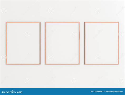 Three 8x10 White Frames With Portrait Orientation. 3D Illustration ...
