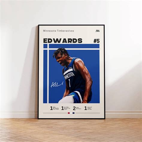 Anthony Edwards Poster, Timberwolves Print, Edwards Fan Gift ...