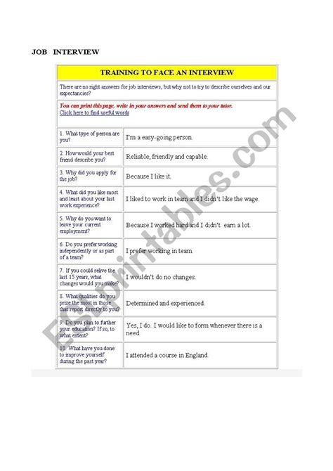 ESL Elementry Sample Job Interview 的图像结果