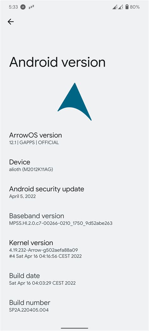 Image result for Arrowos Redmi Note 9 Pro Android 12