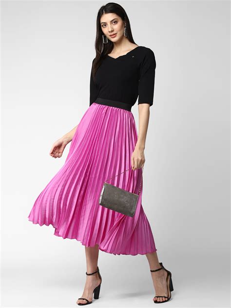 Women's Lavender Satin Pleated Skirt – Stylestone