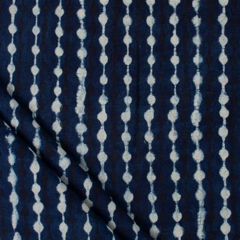Buy Polkas & Stripes Printed Indigo Canvas Cloth Best Prices | Dmasaa ...