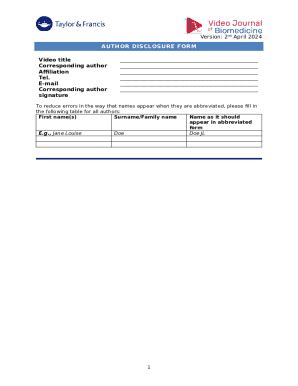 VJBM Author Disclosure Doc Template | pdfFiller