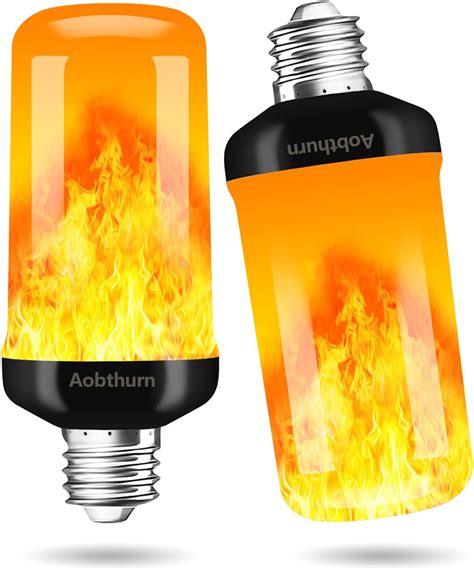 aobthurn Flame Light Bulbs, 4 Modes LED Flame Effect Light Bulb, E26 ...