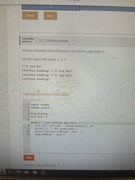 Answered: CHALLENGE ACTIVITY 5.3.2: Bidding… | bartleby