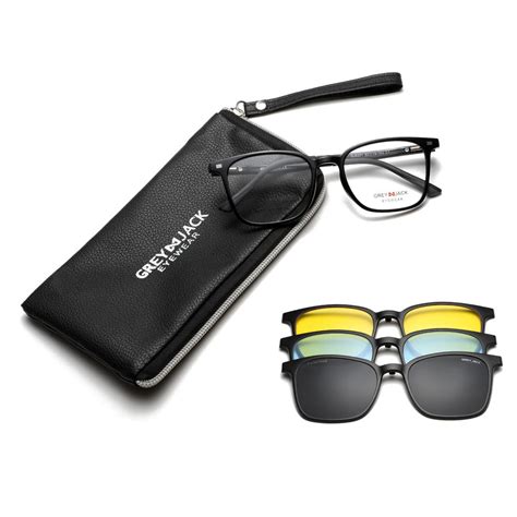 GREY JACK Clip On Glasses 3PCS Magnetic Lens for Myopia Men Women 6201 ...