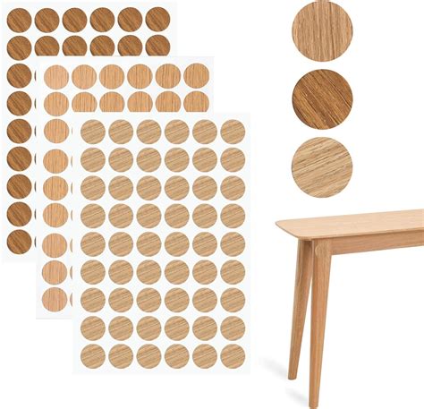 162 Pcs Self-Adhesive Wood Grain Screw Hole Covers - Decorative ...