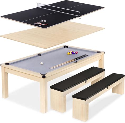 Amazon.com : GoSports 8 ft 3 in 1 Pool, Dining, & Table Tennis Combo ...