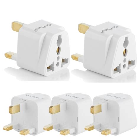 HiPlasst Pack of 5 India to UK Type G Travel Adapter Plug Universal ...