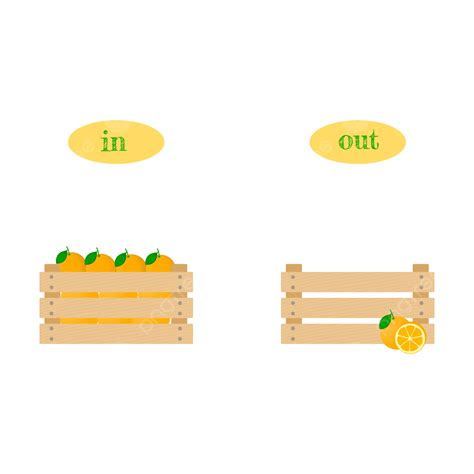 Palabras Opuestas En Inglés Dentro Y Fuera De La Caja De Madera Naranja ...