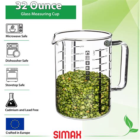 Simax Glass Measuring Cups in Grams: Borosilicate Glass Ml Measuring ...