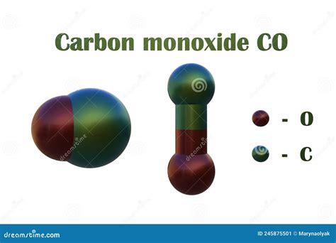 Structural Chemical Formula and Molecular Models of Carbon Monoxide, a ...