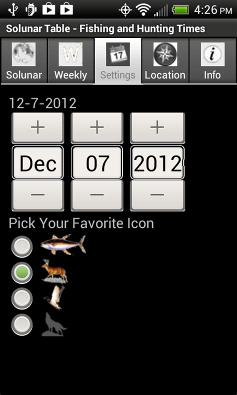 Solunar Table - Fishing & Hunting Times:Amazon.com:Appstore for Android