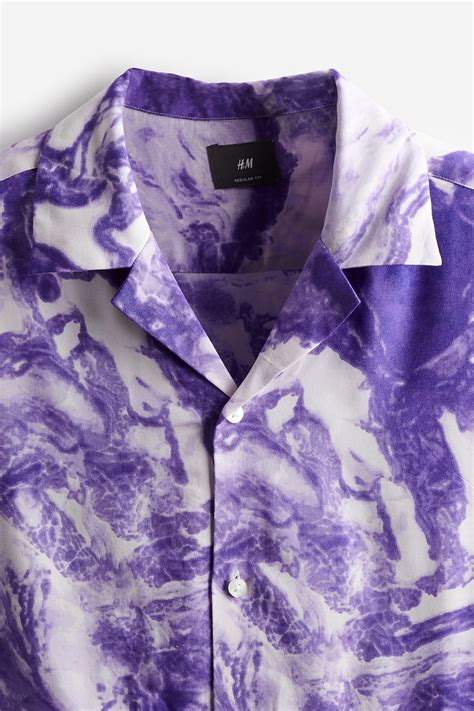 Men’s Purple/Patterned Patterned resort shirt | H&M IN
