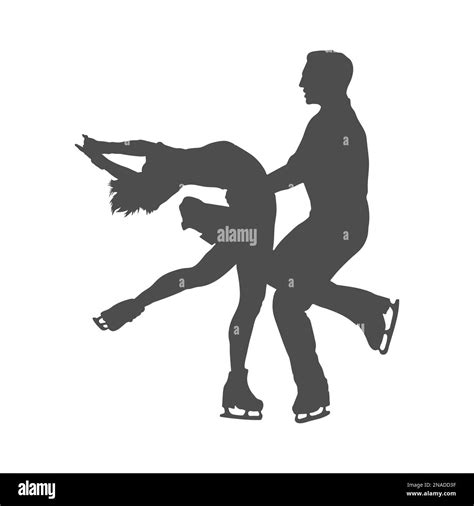 Ice Skater Couple Silhouette