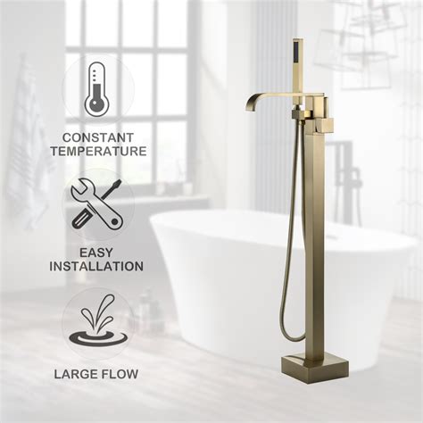 Bathroom Faucets Freestanding Floor Mount Tub Faucet Bathtub with Hand ...