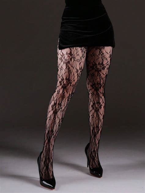 1pc Women's High Stretch Trellis Net Pantyhose, Fashionable Sexy Hollow ...